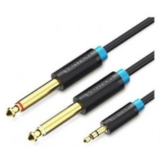 CABLE AUDIO ESTEREO JACK 3.5/M 2xJACK 6.5/M 0.5 M NEGRO VENTION