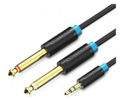 CABLE AUDIO ESTEREO JACK 3.5/M 2xJACK 6.5/M 1 M NEGRO VENTION