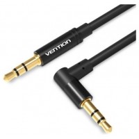 CABLE AUDIO ESTEREO ACODADO JACK 3.5/M JACK 3.5/M 0.5 M NEGRO VENTION