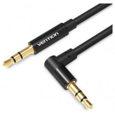 CABLE AUDIO ESTEREO ACODADO JACK 3.5/M JACK 3.5/M 0.5 M NEGRO VENTION