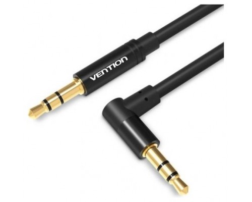 CABLE AUDIO ESTEREO ACODADO JACK 3.5/M JACK 3.5/M 0.5 M NEGRO VENTION