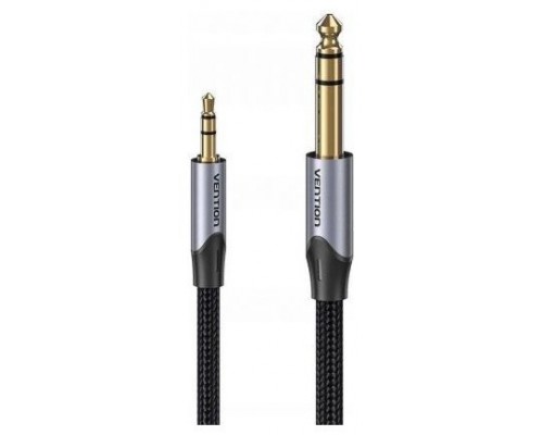 CABLE AUDIO ESTEREO JACK 3.5/M JACK 6.3/M 0.5 M GRIS VENTION