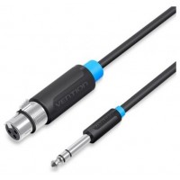 CABLE AUDIO ESTEREO JACK 6.5/M XLR/H 1 M NEGRO VENTION