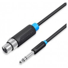 CABLE AUDIO ESTEREO JACK 6.5/M XLR/H 1 M NEGRO VENTION