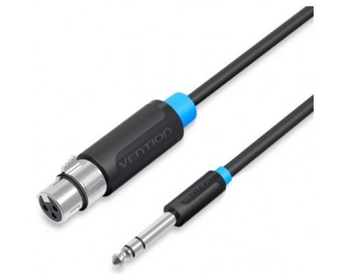 CABLE AUDIO ESTEREO JACK 6.5/M XLR/H 1 M NEGRO VENTION