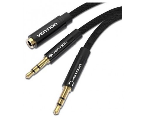 CABLE AUDIO ESTEREO 2xJACK 3.5/M JACK 3.5/H 1 M NEGRO VENTION