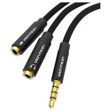 CABLE AUDIO ESTEREO JACK 3.5/M 2xJACK 2.5/H 0.3 M NEGRO VENTION