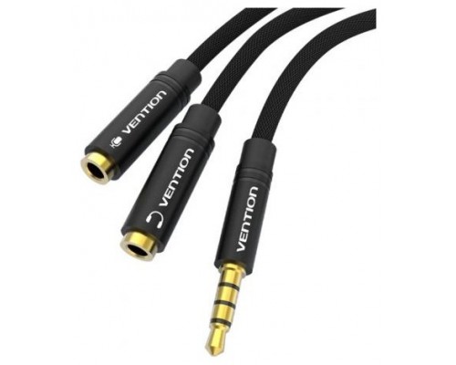 CABLE AUDIO ESTEREO JACK 3.5/M 2xJACK 2.5/H 0.3 M NEGRO VENTION