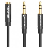 CABLE AUDIO ESTEREO 2xJACK 3.5/M JACK 3.5/H 0.30 M NEGRO VENTION