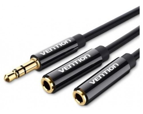 CABLE AUDIO ESTEREO JACK 3.5/M 2xJACK 3.5/H 0.30 M NEGRO VENTION