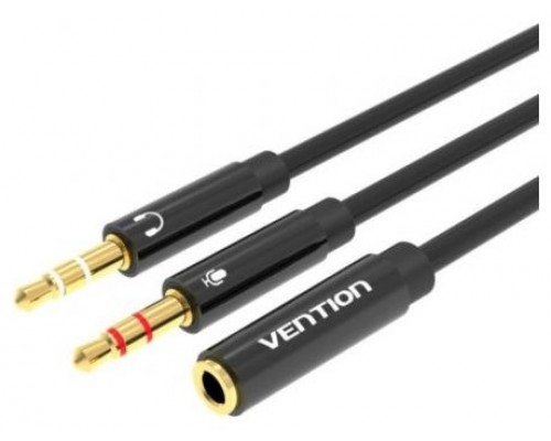 CABLE AUDIO ESTEREO JACK 2xJACK 3.5/M JACK3.5/H 0.30 M NEGRO VENTION