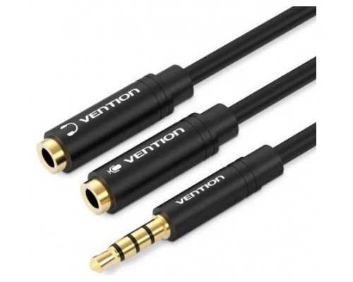 CABLE AUDIO ESTEREO JACK 3.5/M 2xJACK 3.5/H 0.3 M NEGRO VENTION