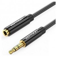 CABLE AUDIO ESTEREO JACK 3.5/M JACK 3.5/H 0.5 M NEGRO VENTION