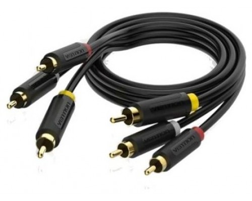 CABLE AUDIO ESTEREO 3xRCA/M - 3xRCA/M 2 M NEGRO VENTION