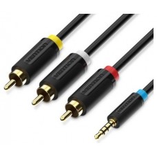 CABLE AUDIO ESTEREO JACK 3.5/M 3xRCA/M 1.5 M NEGRO VENTION