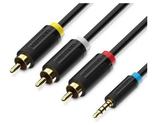 CABLE AUDIO ESTEREO JACK 3.5/M 3xRCA/M 1.5 M NEGRO VENTION