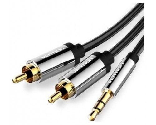 CABLE AUDIO ESTEREO JACK 3.5/M 2xRCA/M 5 M NEGRO VENTION