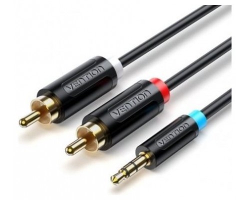 CABLE AUDIO ESTEREO JACK 3.5/M 2xRCA/M 0.5 M NEGRO VENTION