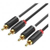 CABLE AUDIO ESTEREO 2xRCA/M - 2xRCA/M 0.5 M NEGRO VENTION