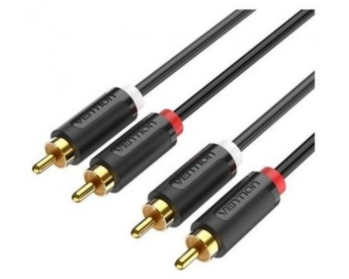 CABLE AUDIO ESTEREO 2xRCA/M - 2xRCA/M 0.5 M NEGRO VENTION