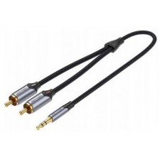 CABLE AUDIO ESTEREO JACK 3.5/M 2xRCA/M 1 M GRIS VENTION