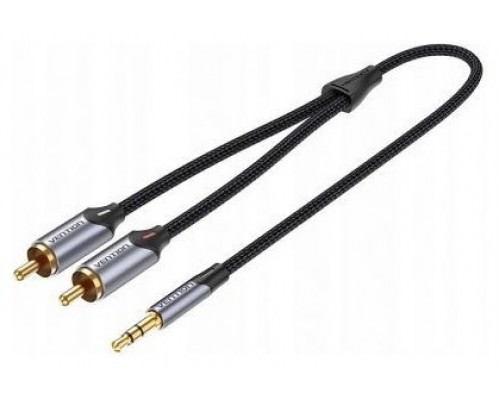 CABLE AUDIO ESTEREO JACK 3.5/M 2xRCA/M 1 M GRIS VENTION