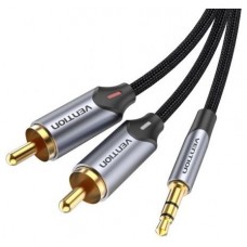 CABLE AUDIO ESTEREO JACK 3.5/M 2xRCA/M 1.5 M GRIS VENTION