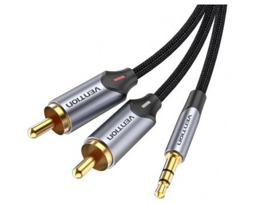 CABLE AUDIO ESTEREO JACK 3.5/M 2xRCA/M 1.5 M GRIS VENTION