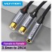 CABLE AUDIO ESTEREO JACK 3.5/H 2xRCA/M 0.3 M GRIS VENTION