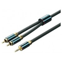 CABLE AUDIO ESTEREO 2xRCA/M JACK 3.5/M 1 M VERDE/NEGRO VENTION