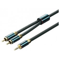 CABLE AUDIO ESTEREO 2xRCA/M JACK 3.5/M 1 M VERDE/NEGRO VENTION