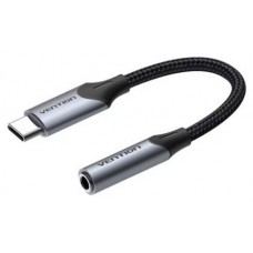 CONVERSOR USB-C/M A 2xJACK 3.5/M 0.10 M GRIS VENTION