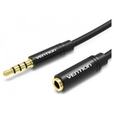 CABLE AUDIO ESTEREO JACK 3.5/M JACK 3.5/H 1.5 M NEGRO VENTION