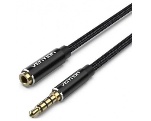 CABLE AUDIO ESTEREO JACK 3.5/M JACK 3.5/H 0.50 M NEGRO VENTION