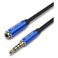 CABLE AUDIO ESTEREO JACK 3.5/M JACK 3.5/H 0.5 M AZUL VENTION