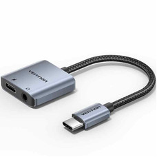 ADAPTADOR AUDIO USB-C/M JACK 3.5/H GRIS VENTION
