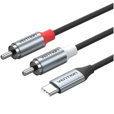 CABLE AUDIO ESTEREO USB-C/M A 2xRCA/M 1.5 M GRIS VENTION-AA3 CABLE AUDIO ESTEREO USB-C/M A 2xRCA/M 1.5 M GRIS VENTION