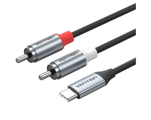 CABLE AUDIO ESTEREO USB-C/M A 2xRCA/M 1.5 M GRIS VENTION