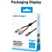 CABLE AUDIO ESTEREO USB-C/M A 2xRCA/M 1.5 M GRIS VENTION