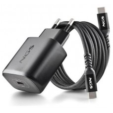 CARGADOR PARED GaN2 USB-C + CABLE 45W NEGRO NGS