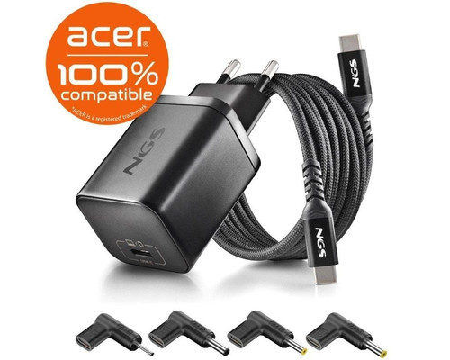 NGS PACK CARGA USBC 65W+CABL 1,5M+5 CLAVIJ ACER-IA4 NGS PACK CARGA USBC 65W+CABL 1,5M+5 CLAVIJ ACER