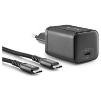 CARGADOR PARED GaN2 USB-C + CABLE 65W NEGRO NGS