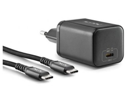 CARGADOR PARED GaN2 USB-C + CABLE 65W NEGRO NGS