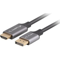 CABLE LANBERG DISPLAYPORT A HDMI 4K MACHO/MACHO 1M NEGRO -PLATA-10DI CABLE LANBERG DISPLAYPORT A HDMI 4K MACHO/MACHO 1M NEGRO -PLATA