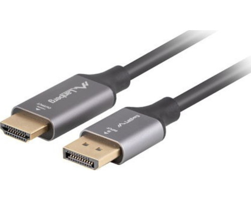 CABLE LANBERG DISPLAYPORT A HDMI 4K MACHO/MACHO 1M NEGRO -PLATA-DI10 CABLE LANBERG DISPLAYPORT A HDMI 4K MACHO/MACHO 1M NEGRO -PLATA