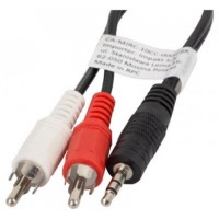 CABLE ESTEREO LANBERG JACK 3.5MM/2X RCA MACHO 5M