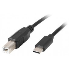 CABLE LANBERG USB C MACHO A USB B 2.0 MACHO 3M NEGRO