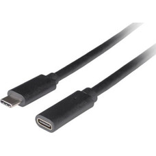 CABLE LANBERG USB-C 3.1 MACHO/HEMBRA 0.5M NEGRO