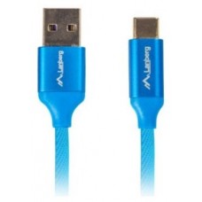 CABLE USB LANBERG 2.0 MACHO/USB C MACHO QUICK CHARGE 3.0 0.5M AZUL