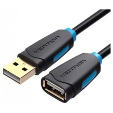 CABLE ALARGADOR USB 2.0 M/H CONECTOR DORADO 0.5 M NEGRO VENTION